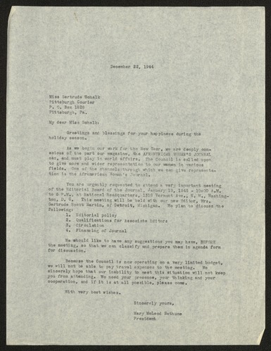 Aframerican Woman's Journal, December 1944