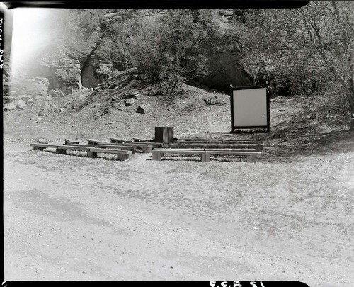 Campfire circle and amphitheater, Grotto Campground.
