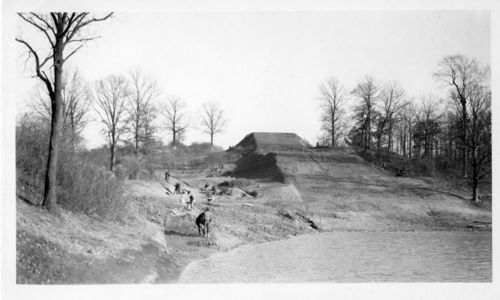 Virginia Kendall State Park Historic District, historic photos of toboggan run construction at Kendall Lake