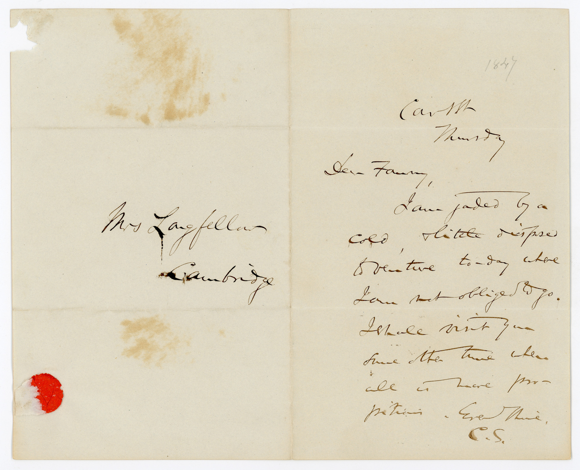 Manuscript letter