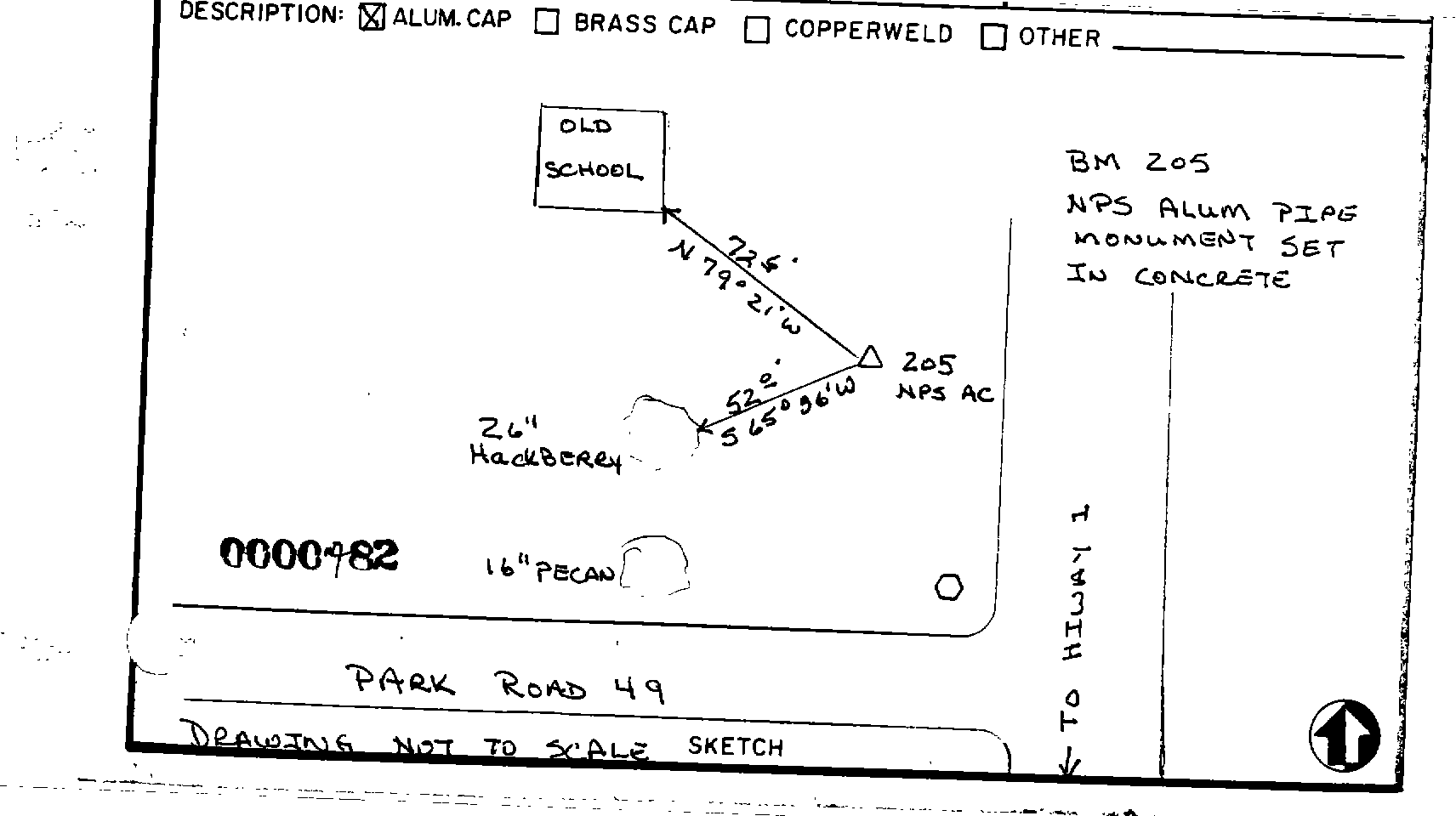00000482 Survey Monumentation Sketch