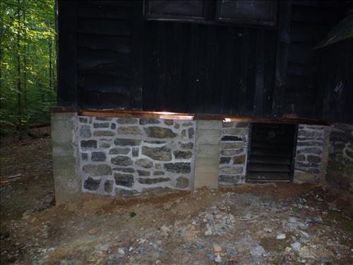 Repair and Repoint Stone walls on building 60 and 70 in Cabin Camp 1 (Goodwill) July 2014 - 90% Completed