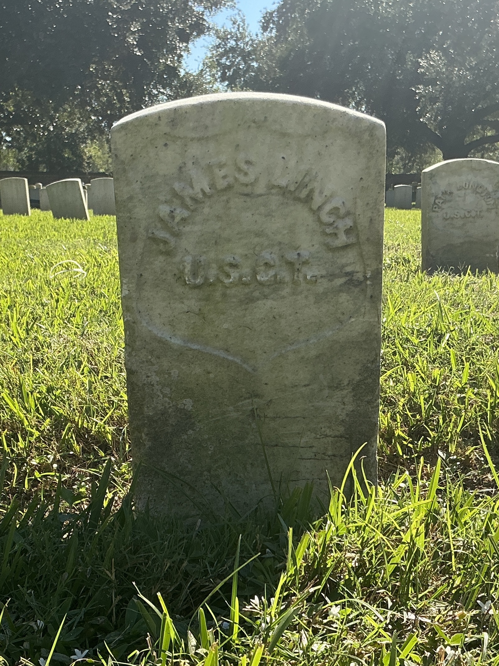 Back of historic upright marble headstone with recessed shield face.