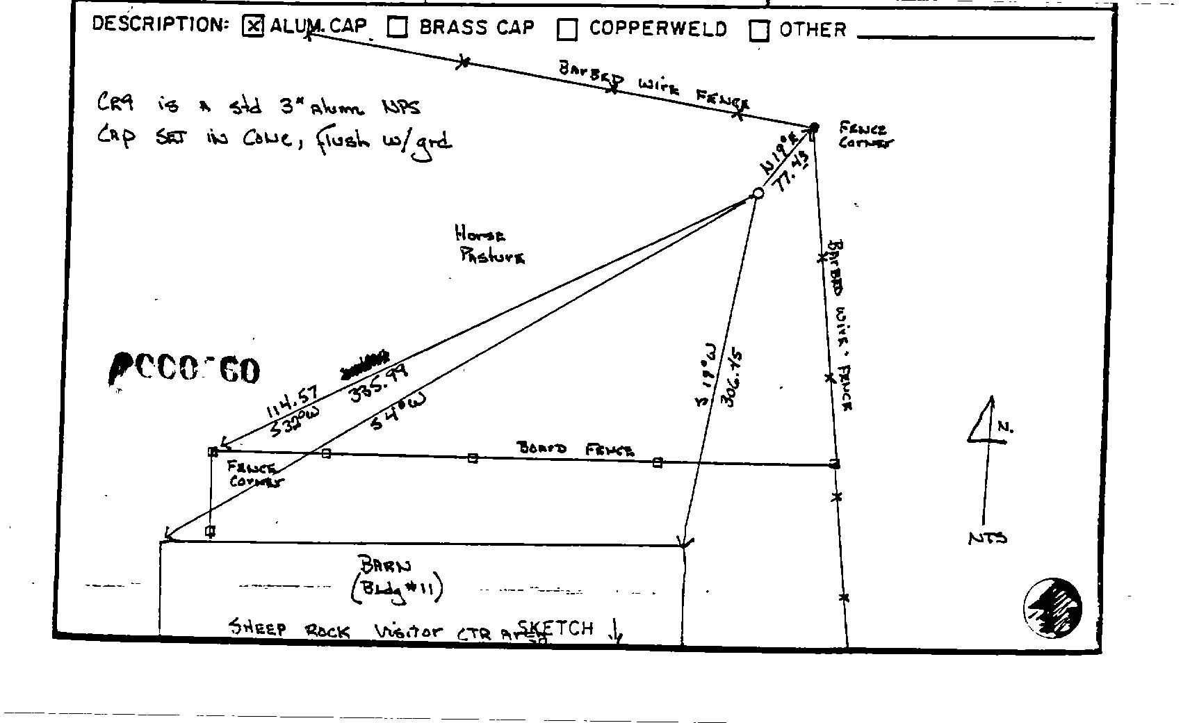 00000460 Survey Monumentation Sketch