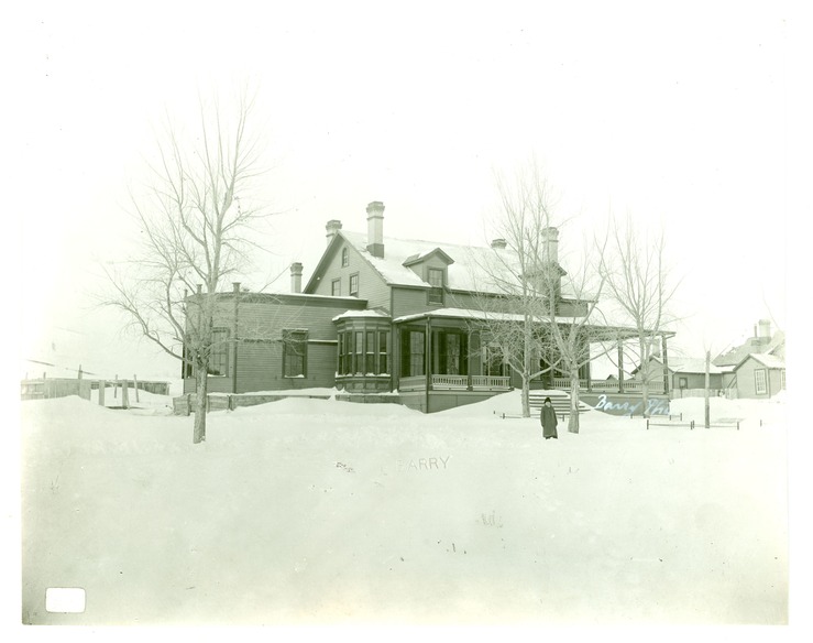 General George Armstrong Custer Home in the Snow, Fort Abraham Lincoln, North Dakota