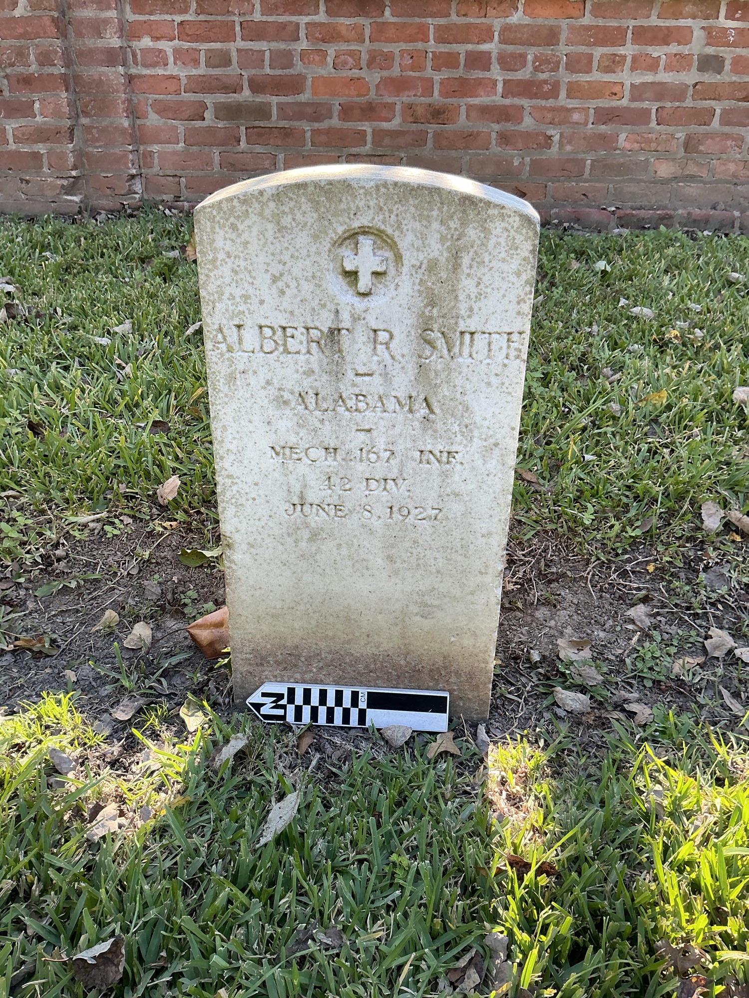 Extra image of upright marble headstone with flat face.