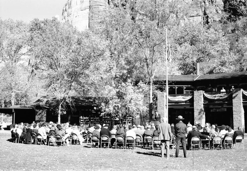 BW Photos of the Zion Lodge Rededication Ceremony.