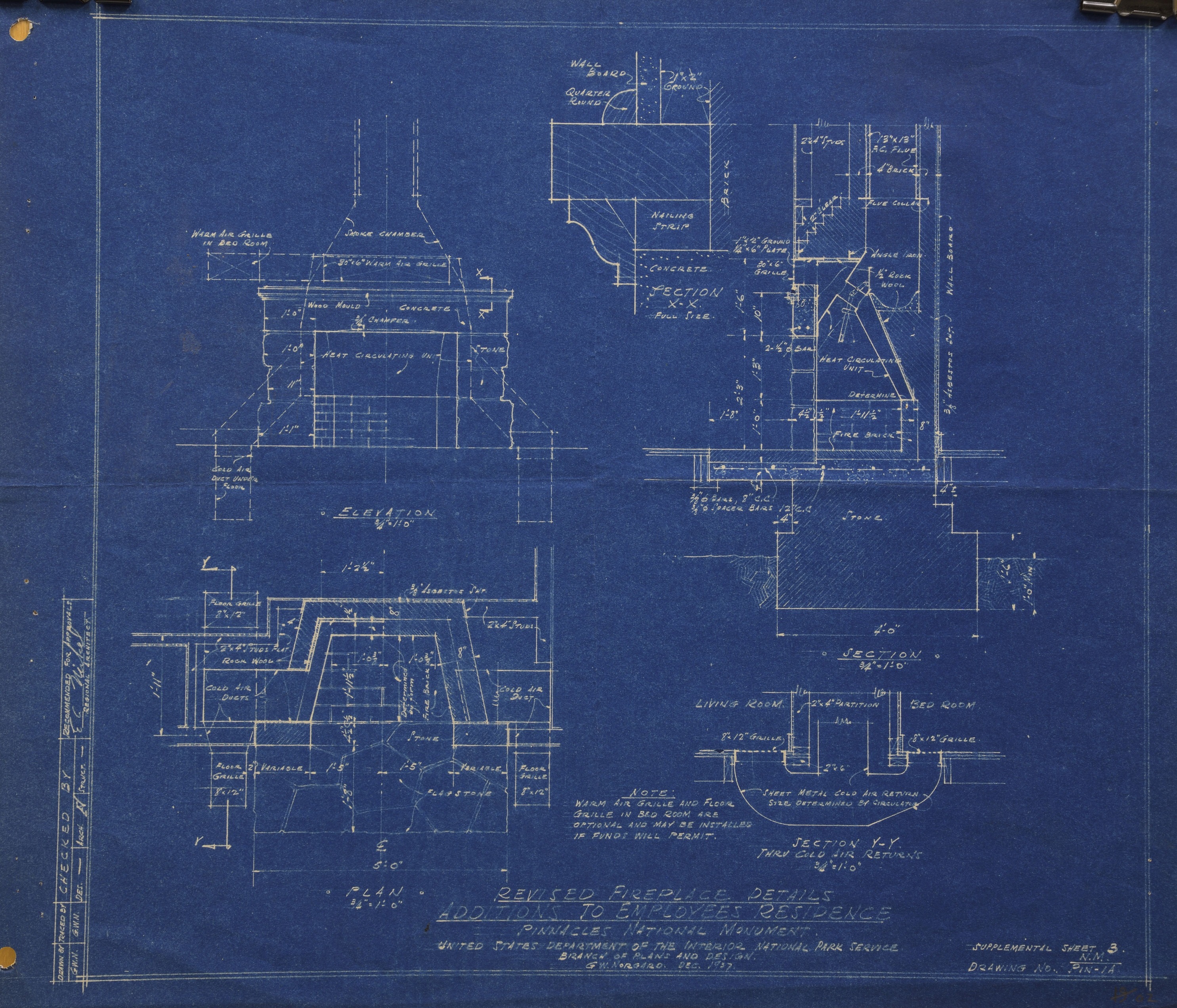 Ranger's Residence Blueprint 1937 (Sheet 5 of 5)