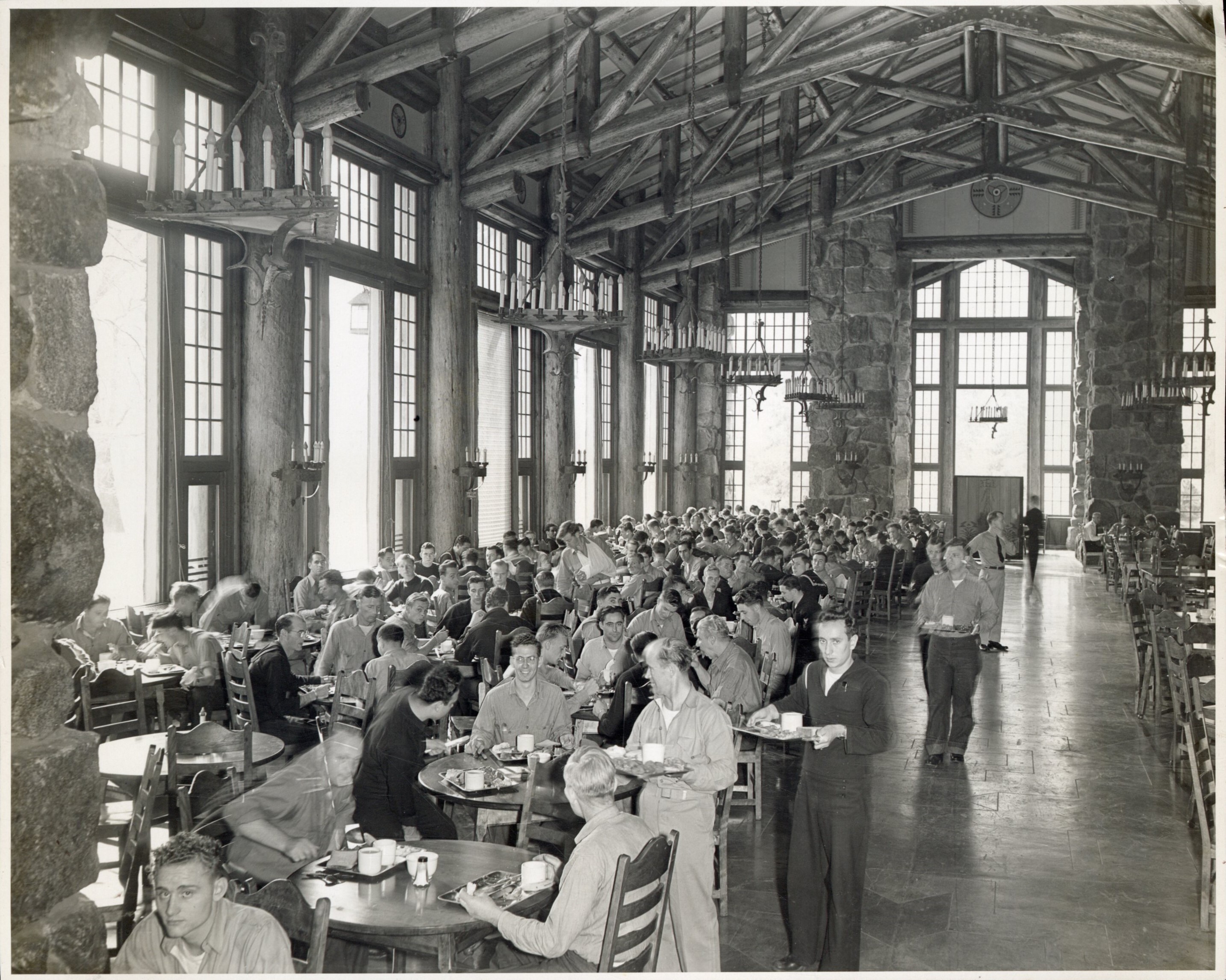 Ahwahnee dining room filled with navalmen having a meal