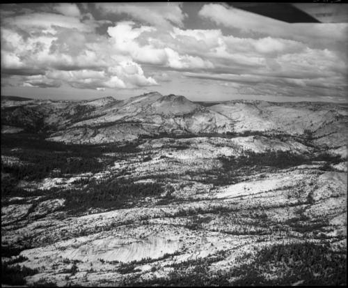 Aerial photograph of Mt. Hoffman from flight over park.