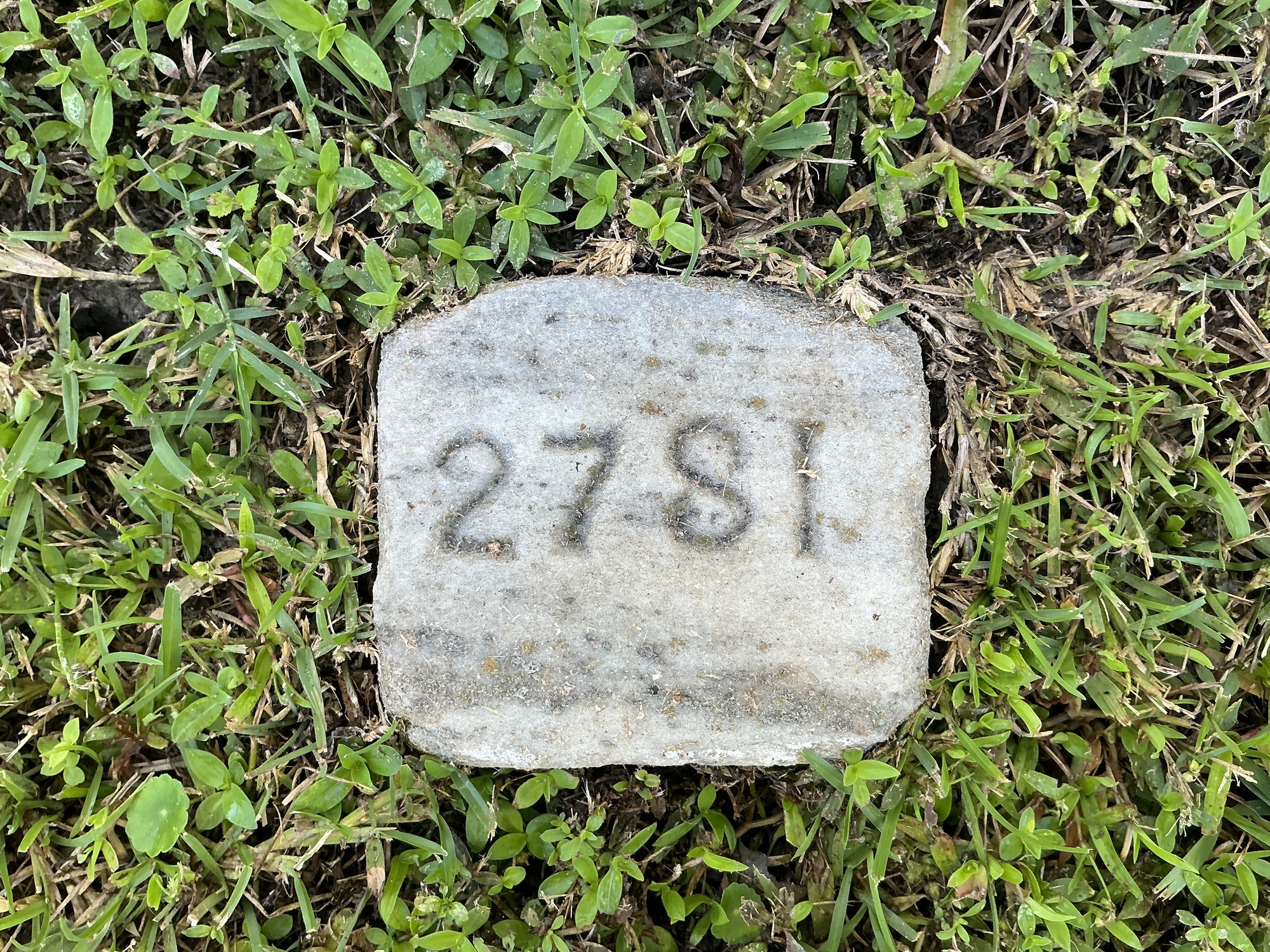 Top of flat marble marker