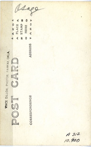 Lone Bear, Osage, in a Fur Vest