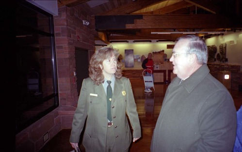 Color Photos of the ceremony surrounding the Olympic Torch passing through Zion.