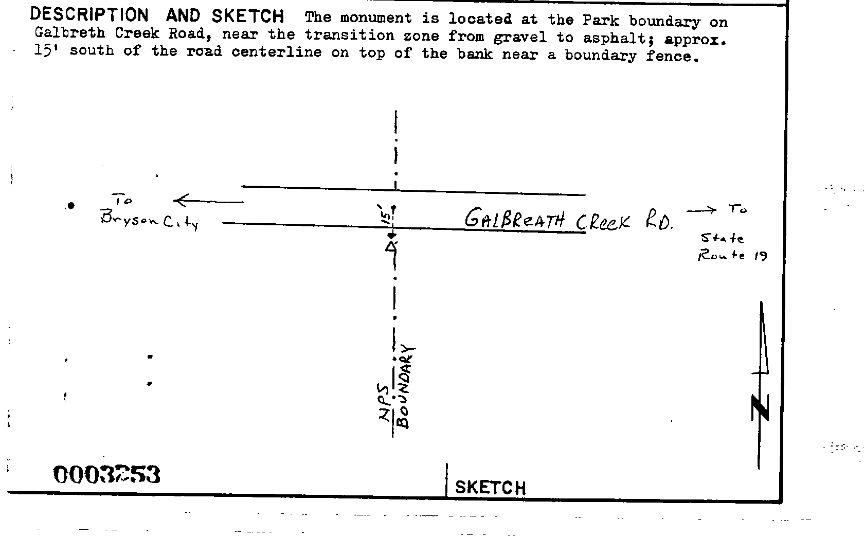 00003253 Survey Monumentation Sketch