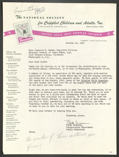 National Council of Negro Women, Correspondence