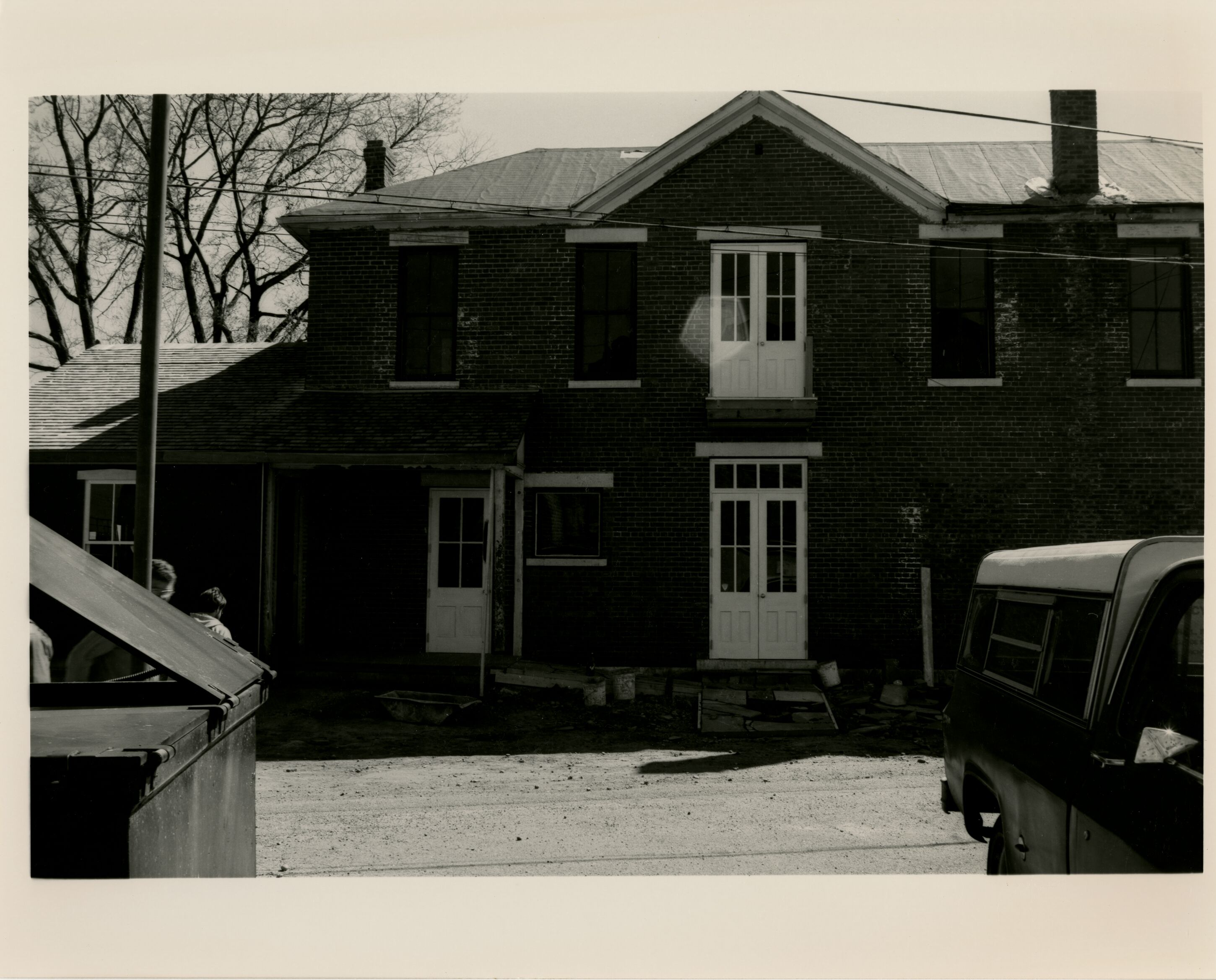 Side view of the Wright Cycle Company during restoration