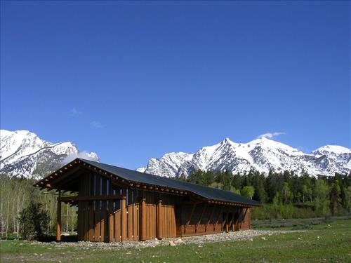 Laurance S. Rockefeller Preserve visitor center at Grand Teton National Park in June 2008