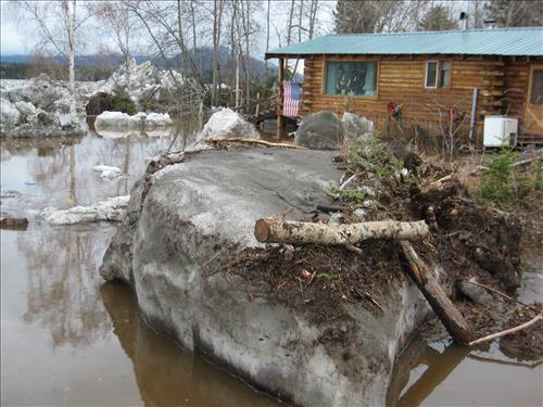 Damage from Yukon River Flooding Eagle Alaska May 2009
