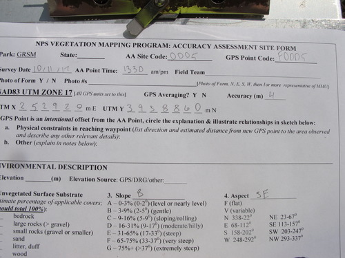 GRSM Accuracy Assessment. Plot Code: GRSM_AA_0005_1
