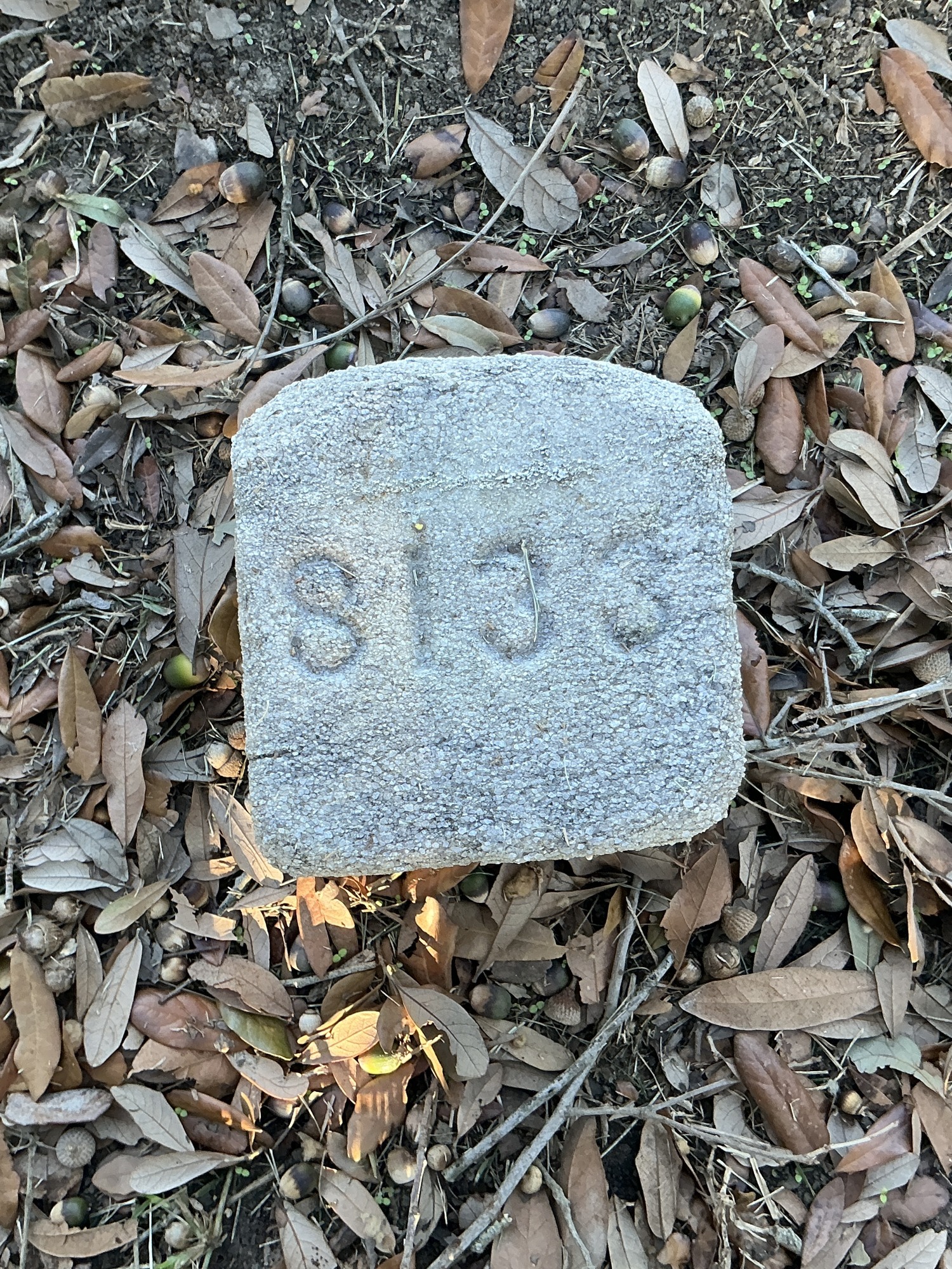 Top of flat marble marker