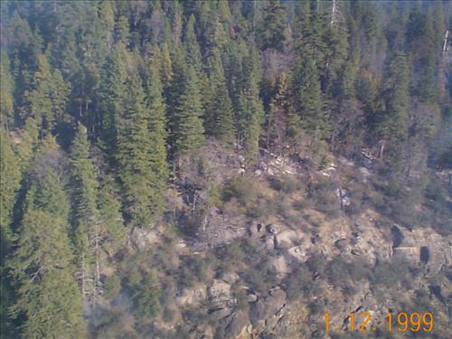 Aerial shots of the Turner Ridge prescribed fire, January 12, 1999, Yosemite National Park