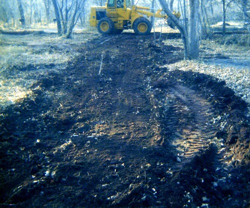 Construction vehicle during the Zion Lodge utilities project.