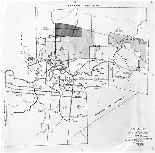 A1005-A1015--Scranton, PA--Map--Showing Caved, Robbed, and Filled Areas [1913]