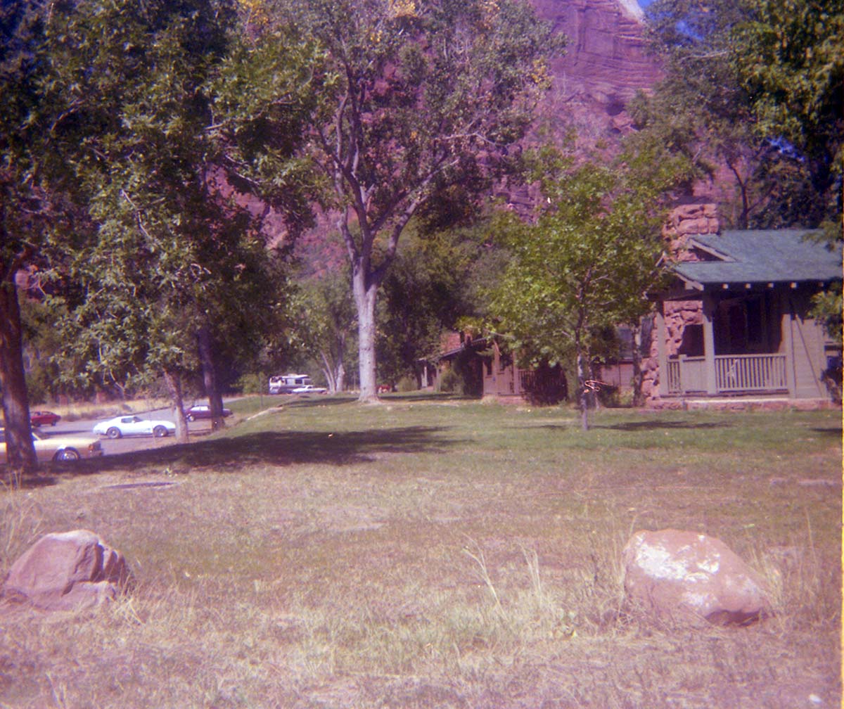 The grounds around the Zion Lodge.