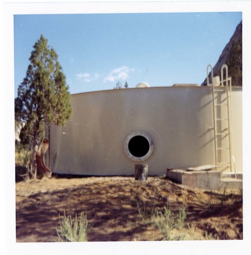 Repainting the exterior of the million gallon water tank at Birch Creek.