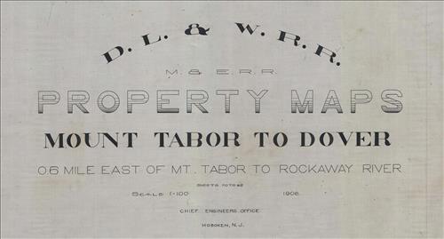 52433.LK--Property Map--Morris and Essex Railroad--Mount Tabor to Dover, NJ