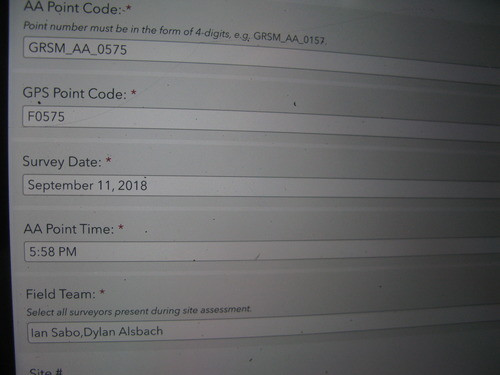 GRSM Accuracy Assessment. Plot Code: GRSM_AA_0575_1