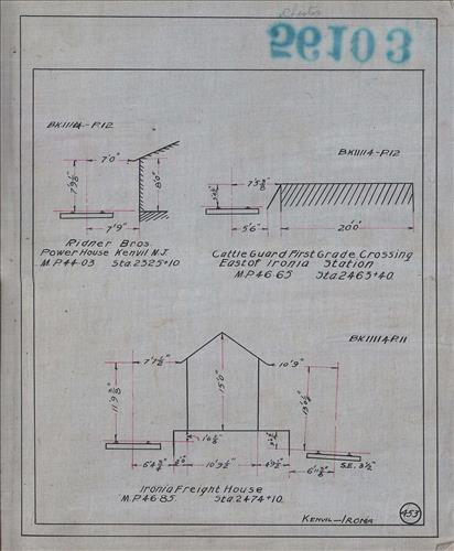 56103.LB--clearance sketches--Structures less than 8 feet from center line of track or less than 22 feet above top of rail [Group 13]