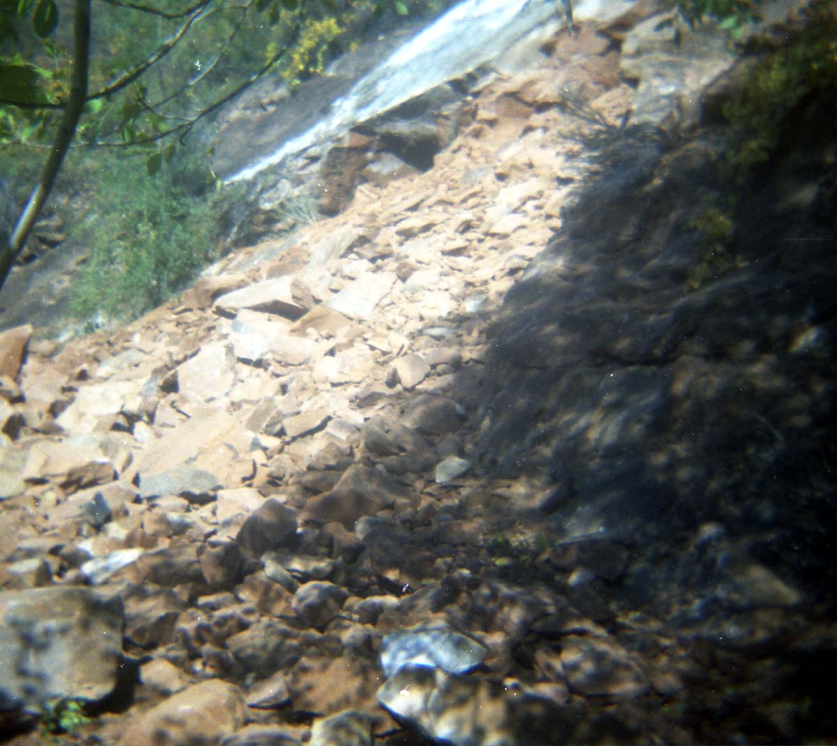 Color Photos of rock slides in Kolob Canyon.