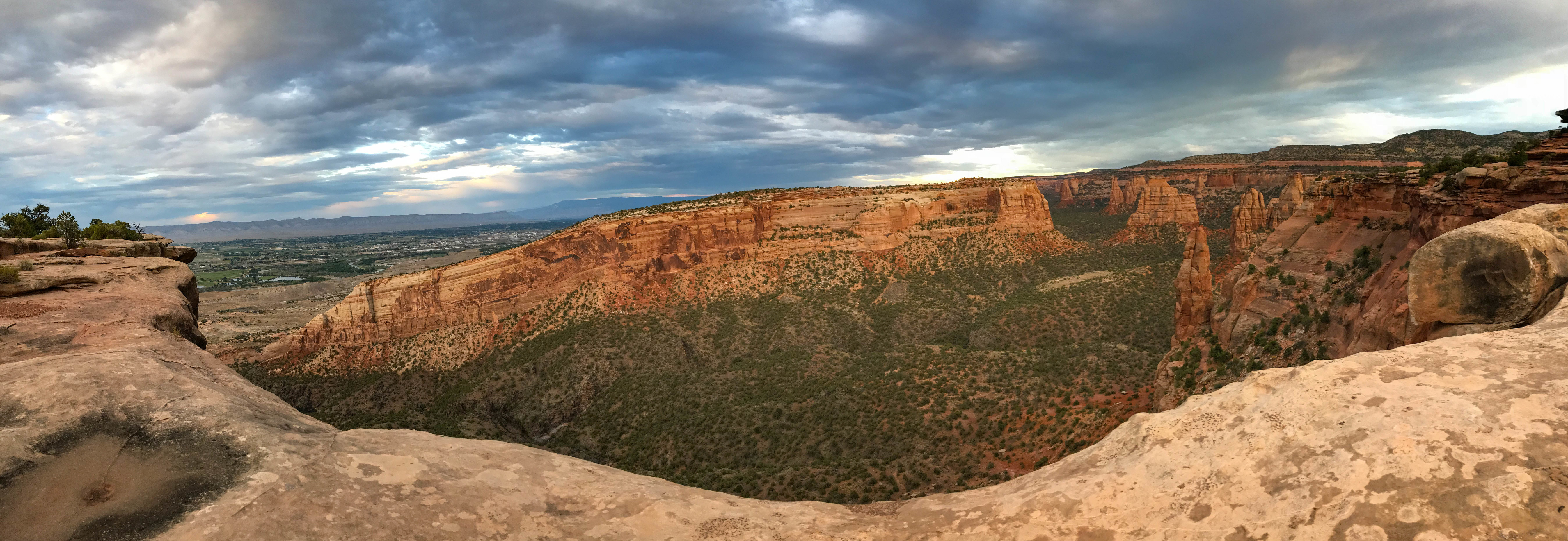Ledge overlooking a desert canyon
