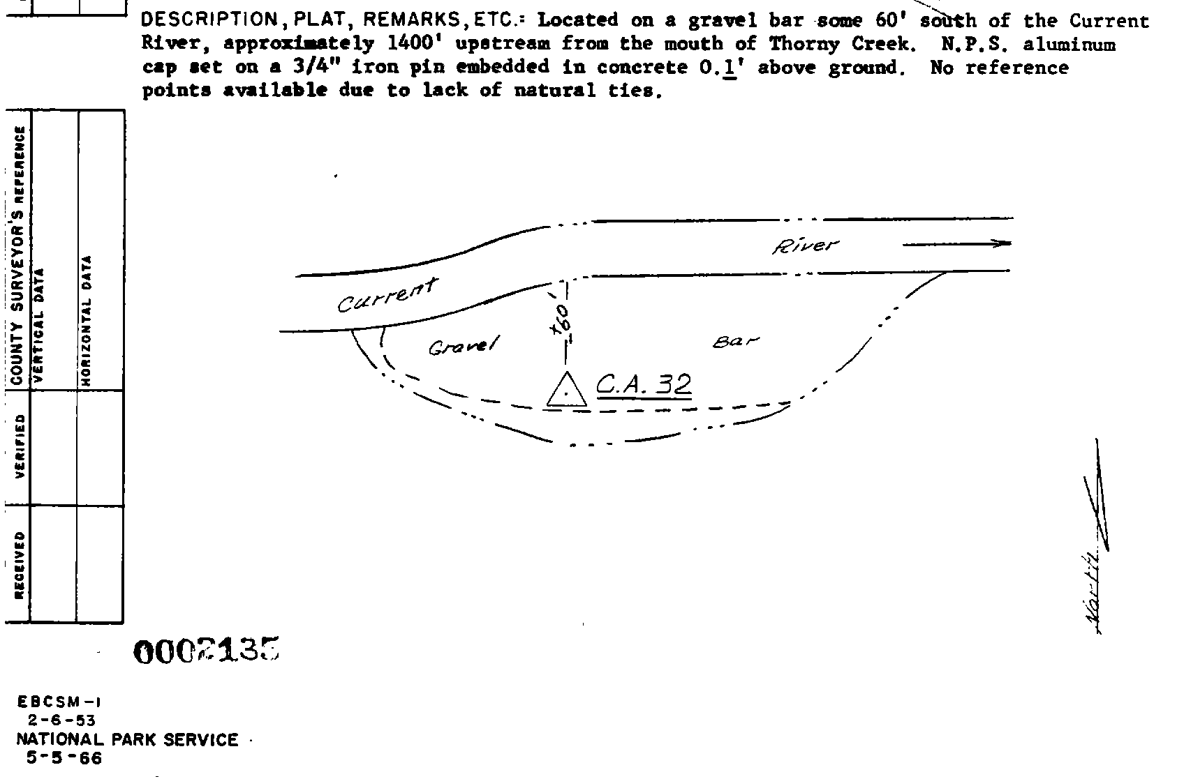 00002135 Survey Monumentation Sketch