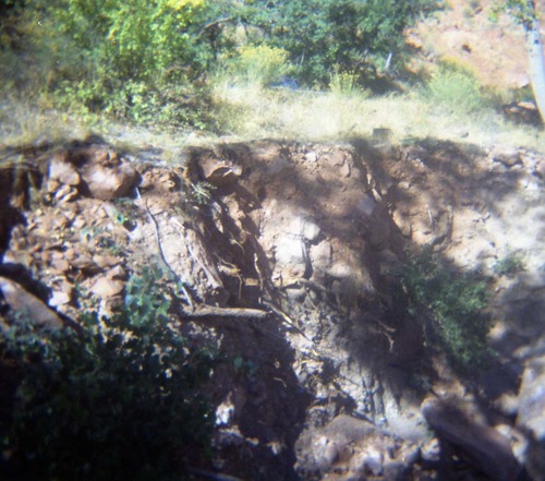 Color Photo of Oak Creek rock slide.