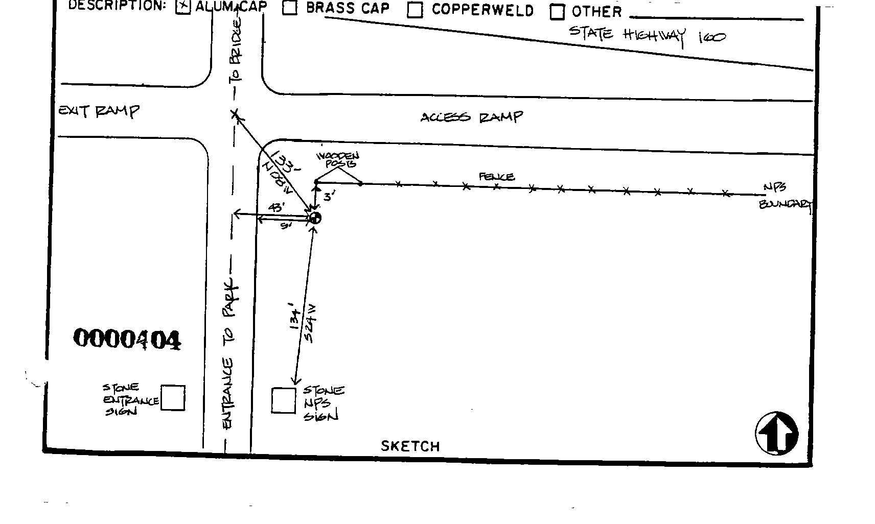 00000404 Survey Monumentation Sketch