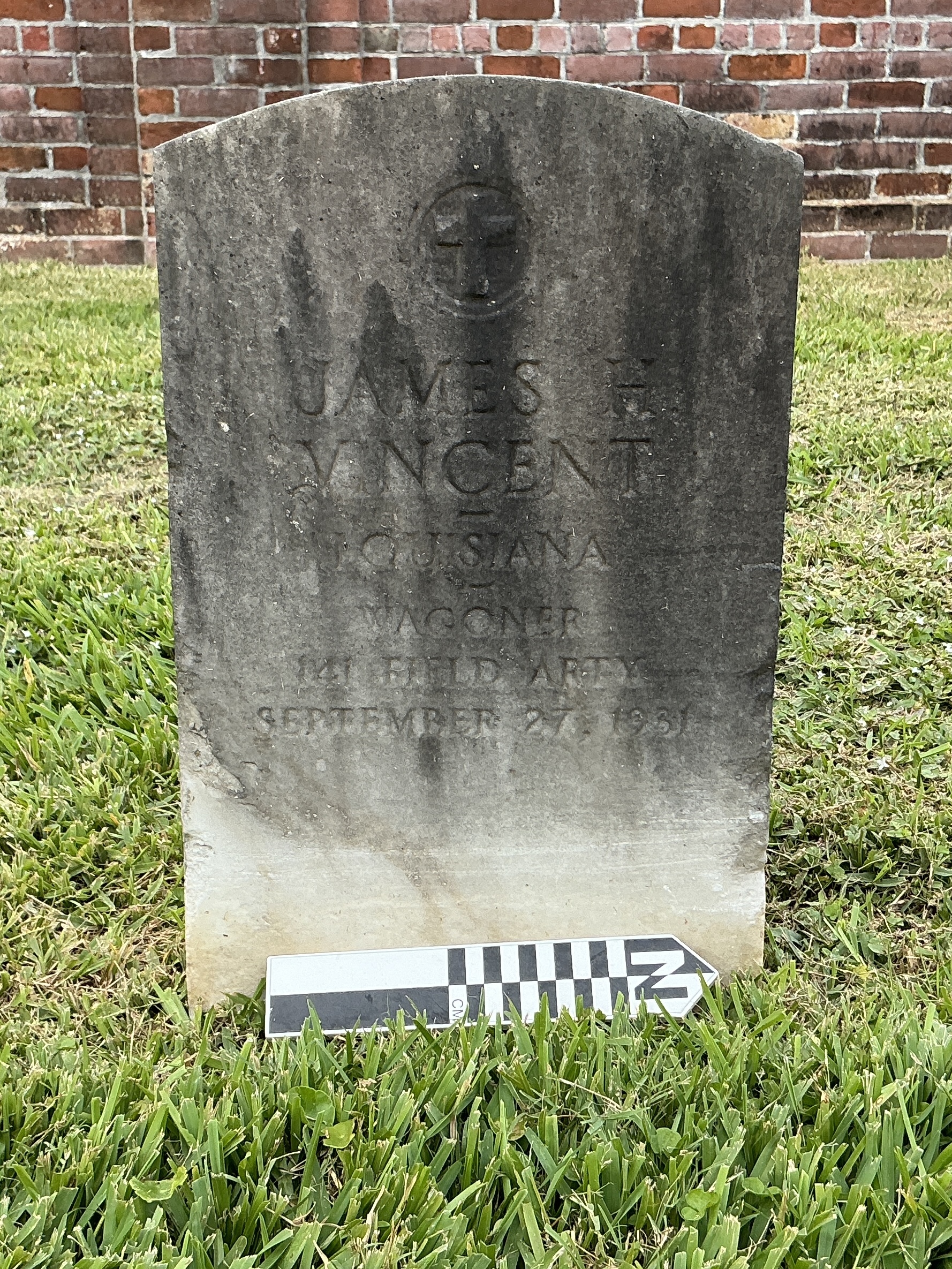 Extra image of upright marble headstone with flat face.