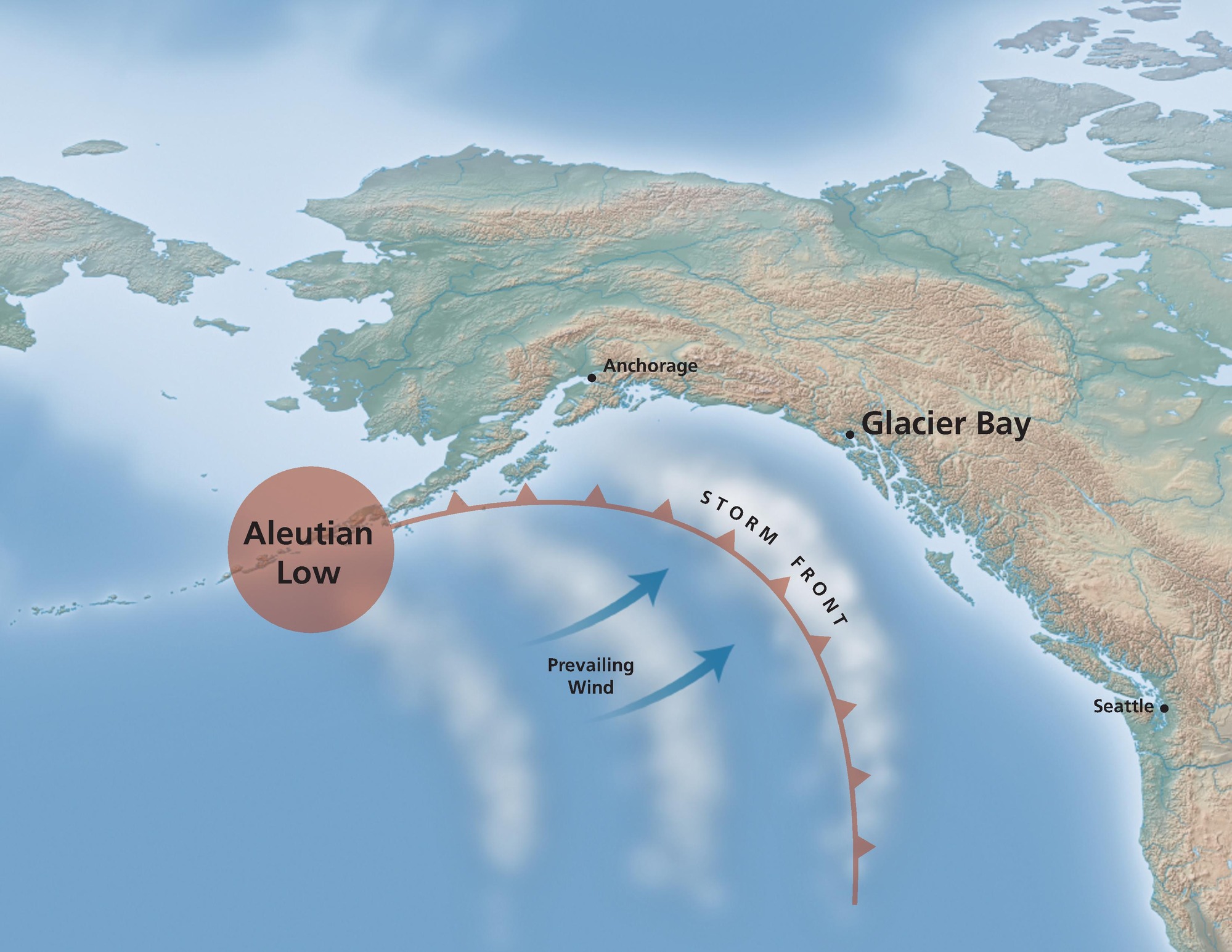 Glacier Bay National Park and Preserve Aleutian Low Map