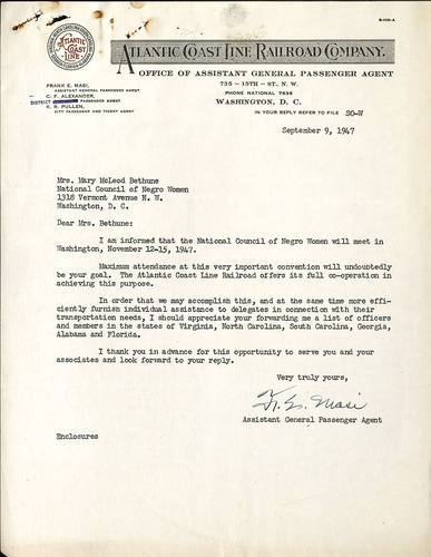 National Council of Negro Women Correspondence
