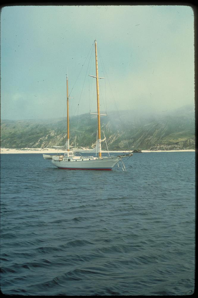 Sailboat in Culyer Harbor, San Miguel Island