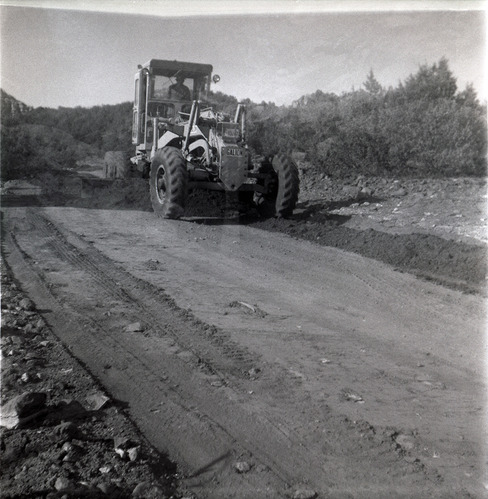 Tractor working during road grading to Chamberlain Ranch and the Narrows.