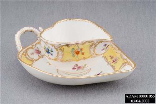 Heart-Shaped Dresden Demitasse Saucer from the Adams National Historical Park Collection