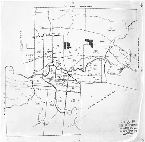 A1005-A1015--Scranton, PA--Map--Showing Caved, Robbed, and Filled Areas [1913]