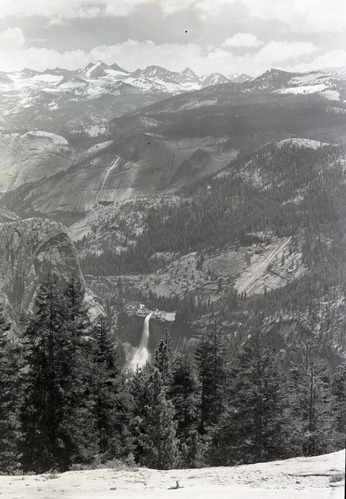 Nevada Fall and High Sierra from top of Sentinel Dome.