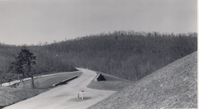 Flattened and seeded slopes at grade separation structure in Bear Wallow Gap