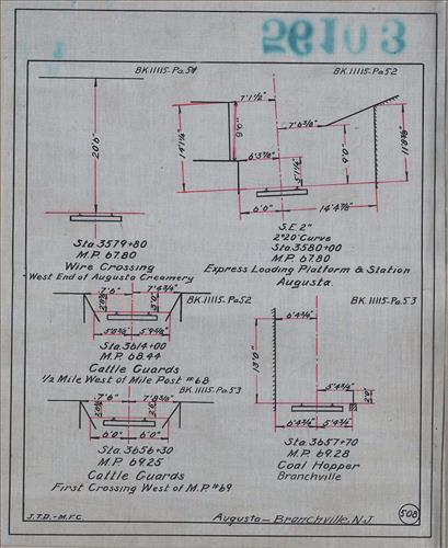 56103.LB--clearance sketches--Structures less than 8 feet from center line of track or less than 22 feet above top of rail [Group 15]