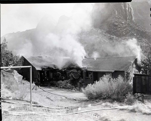 Demolition of Building 13 by fire.