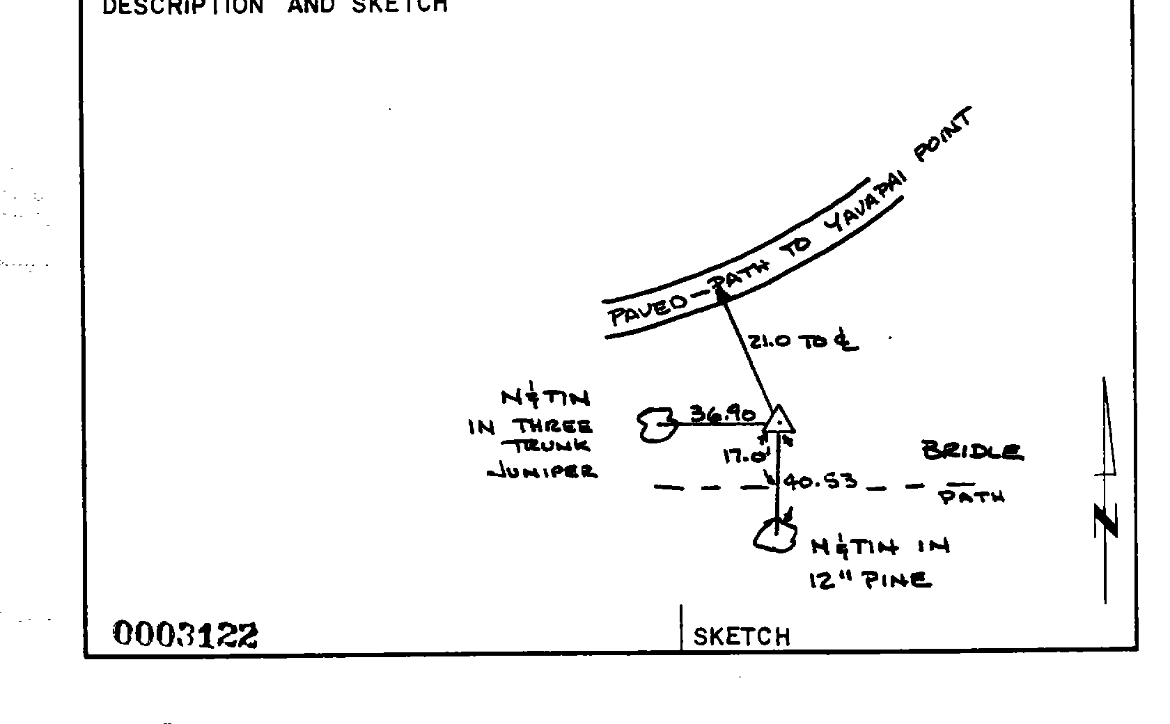 00003122 Survey Monumentation Sketch