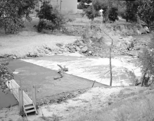 Flood damage repair - Zion Canyon, December 1966 flood between Birch Creek and Pine Creek on scenic drive. Repairs done spring 1967.